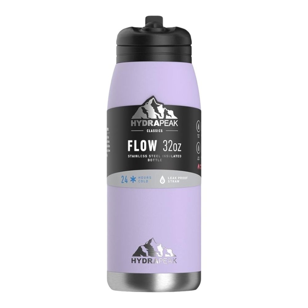 Hydrapeak Flow 32oz Water Bottle with Straw Lid, thermos(Lavender)
